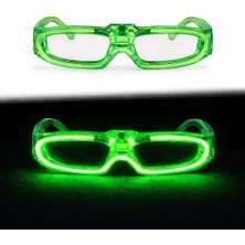 Almira Butik Mey Ithalat® Yeşil LED Işıklı Parti Gözlüğü 3 Modlu - Glow & Gece Eğlence Gözlüğü