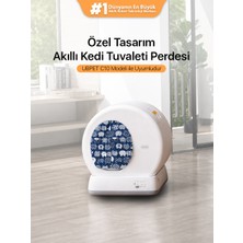 Ubpet C10 Pro Uyumlu Kedi Tuvaleti Perdesi | Kum Dağılım Önleyici | Mıknatıslı Giriş, Premium Kumaş