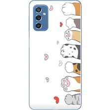Le Balvo Samsung Galaxy M52 Uyumlu Kedi Harekatı Patileri Baskılı Silikon Kılıf