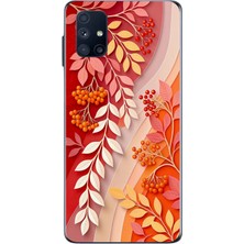 Le Balvo Samsung Galaxy M51 Uyumlu Kırmızı Beyaz Iğdeler Baskılı Silikon Kılıf