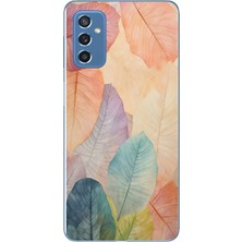 Le Balvo Samsung Galaxy M52 Uyumlu Hafif Yapraklar Baskılı Silikon Kılıf