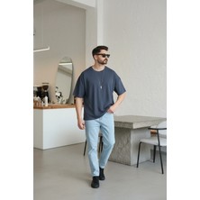 EYDAMOON Erkek Oversize Modal Kumas Solmayan Canlı Renk Ipeksi Dokulu T-Shirt