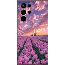 Le Balvo Samsung Galaxy S22 Ultra Uyumlu Lale Bahçesi Baskılı Silikon Kılıf