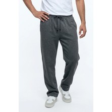 EYDAMOON Erkek Füme Baggy Kesim Bel Lastikli Bol Paça Pike Kumaş Rahat Kalıp Pantolon