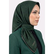 Hadiora Locella Kadın Petrol Yeşili Gül Desenli Organik Pamuk Soft Eşarp