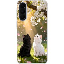 Le Balvo Samsung Galaxy A37 Uyumlu Ilkbahar Kedileri Baskılı Silikon Kılıf