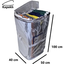 Jokey Ambalaj Iş-Ev Branda Taşıma Çuvalı 50X40+100CM Kapaklı, Ipli ve Cepli 170GR.TEKSTIL Çuvalı- (Şeffaf)