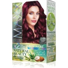 Maxx Deluxe Natural Beauty Amonyaksız Saç Boyası 3.66 Patlıcan Moru