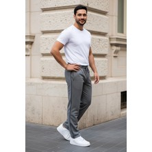 EYDAMOON Erkek Füme Boydan Biyeli Baggy 2 Iplik Rahat Kalıp Geniş Paça Eşofman Altı