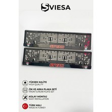 Sviesa 65 Van Kabartma Yazılı Plakalık Seti - Ön Arka Plaka Altlığı - Araca Özel Aksesuar 2 Adet