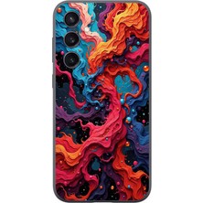 Le Balvo Samsung Galaxy S23 Uyumlu Dalgaların Iz Karışımı Baskılı Silikon Kılıf