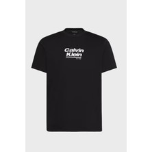 Calvin Klein Logolu % 100 Pamuk Bisiklet Yaka T Shirt LV14RF803GUB1 Erkek T Shirt LV14RF803G Ub1