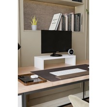 Alpa Ev Mobilya Ergonomik Masaüstü Monitör Yükseltici ve Klavye Saklama Standı - Masa Üstü Düzenleyici Raf 45X20X11 cm