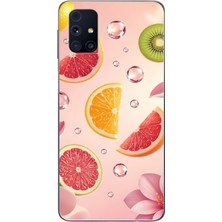 Le Balvo Samsung Galaxy M31S Uyumlu Meyve Dilimleri Baskılı Silikon Kılıf