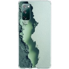 Le Balvo Samsung Galaxy S20 Fe Uyumlu Koyu Yeşil Izler Baskılı Silikon Kılıf