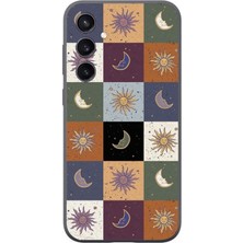 Le Balvo Samsung Galaxy S23 Uyumlu Ay Güneş Retro Baskılı Silikon Kılıf
