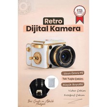 Torima Vintage Dijital Kamera Selfie Video Vlog Kamerası Fotoğraf Makinesi CMR48 Beyaz