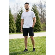 EYDAMOON Erkek Beyaz Sporcu T-Shirt Hızlı Kuruyan Compression Ter Tutmaz Kumaş