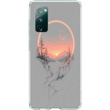 Le Balvo Samsung Galaxy S20 Fe Uyumlu Günbatımı Mermer Desenli Baskılı Silikon Kılıf