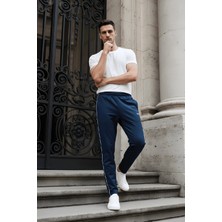 EYDAMOON Man Regular/rahat Kesim Yan Kıl Biyeli Geniş Paça Eşofman Altı