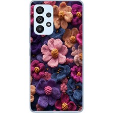Le Balvo Samsung Galaxy A53 Uyumlu Çiçek Örgüsü Baskılı Silikon Kılıf