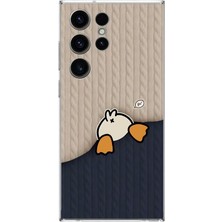 Le Balvo Samsung Galaxy S23 Ultra Uyumlu Şaşkın Ördek Baskılı Silikon Kılıf