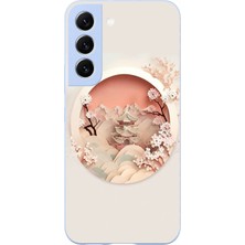 Le Balvo Samsung Galaxy S22 Uyumlu Manzar Retro Yuvarlak Baskılı Silikon Kılıf