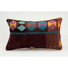 Kilim Wholesale El Yapımı Eski Kilimden Yapılmış Vintage Kırlent Kılıfı, Yün, 30X50 cm