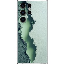 Le Balvo Samsung Galaxy S23 Ultra Uyumlu Koyu Yeşil Izler Baskılı Silikon Kılıf