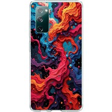 Le Balvo Samsung Galaxy S20 Fe Uyumlu Dalgaların Iz Karışımı Baskılı Silikon Kılıf