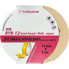 Yıldızlar  Byb-12 Çift Tarafli Köpük Bant 15 Mm*5 mt