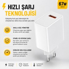 Smayling 67W Hızlı Şarj Adaptörü USB Çıkışlı Kablo Dahil Type-C Uyumlu Hızlı Şarj Cihazı Güvenli Şarj Başlığı