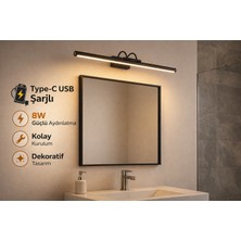 Özer Light 50CM / USB Sarjlı Resim / Tablo / Ayna Üstü / Banyo / Ledli Aplik Flüt 3000K Günışığı