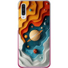 Le Balvo Samsung Galaxy A50 Uyumlu Uzay Renk Paleti Baskılı Silikon Kılıf