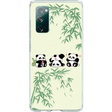 Le Balvo Samsung Galaxy S20 Fe Uyumlu Panda Ailesi Baskılı Silikon Kılıf