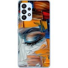 Le Balvo Samsung Galaxy A53 Uyumlu Göz Boyama Fırçaları Baskılı Silikon Kılıf