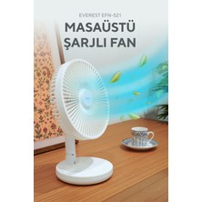 Empressco Masaüstü Şarj Edilebilir 3 Kademeli 1200MAH Bataryalı Beyaz USB Fan Vantilatör