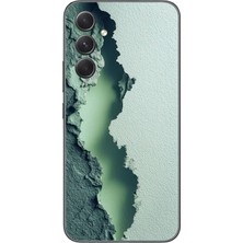 Le Balvo Samsung Galaxy A54 Uyumlu Koyu Yeşil Izler Baskılı Silikon Kılıf