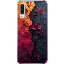 Le Balvo Samsung Galaxy A50 Uyumlu Yaprak Geçişkenliği Baskılı Silikon Kılıf