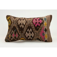 Kilim Wholesale El Yapımı Eski Kilimden Yapılmış Vintage Kırlent Kılıfı, Yün, 30X50 cm