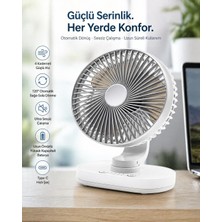 Aetcr Masaüstü Vantilatör 120° Otomatik Döner Başlık 4 Kademeli Hız Sessiz Mini Fan, Taşınabilir, Uzun Süre Kullanım, Ofis & Ev Için