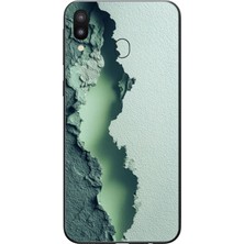 Le Balvo Samsung Galaxy M31 Uyumlu Koyu Yeşil Izler Baskılı Silikon Kılıf
