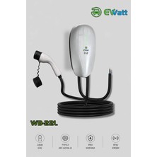 Evvatt WB-22L 22 Kw Led’li 6 Metre Kablolu Wallbox Duvar Tipi Elektrikli Araç Şarj Cihazı