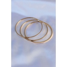 Uravas Store 316L Çelik Gold Renk Ajda Model Kadın 65 mm Bilezik