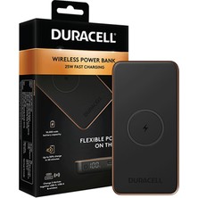 Duracell 10 000 mAh Wireless Powerbank USB-C PD 25W Hızlı Şarj & 15W Kablosuz Taşınabilir Şarj Cihazı