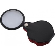 Uravas Store 5X-50MM-MINI Büyüteç Cepte Taşınan Optik Lens Katlanabilir Deri Kaplama XX1051