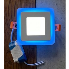 Cnl Kare Sıva Altı LED Spot Aydınlatma 6 Watt Çift Renk 3 Kademe Mavi Beyaz Gece Lambası Armatür