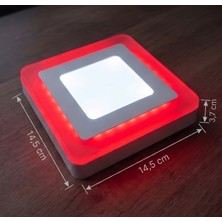 Cnl Kare Sıva Üstü LED Spot Armatür 9 Watt Çift Renk Üç Kademe Kırmızı Beyaz Gece Lambası