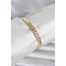 Uravas Store Pirinç Gold Renk Zirkon Taşlı Kadın Bileklik