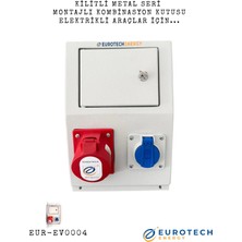 Eurotech Energy Elektrikli Araç Mobil Şarj Cihazı Için Kilitli Metal Seri Montajlı Kombinasyon Kutusu